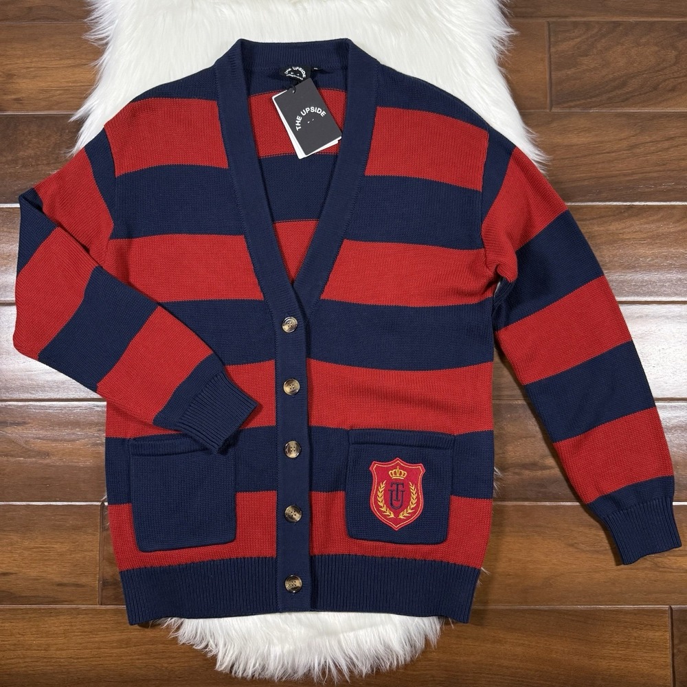 The Upside Anthro Size XS / US 4 Stripe Roosevelt Piper Knit Cardigan Sweater